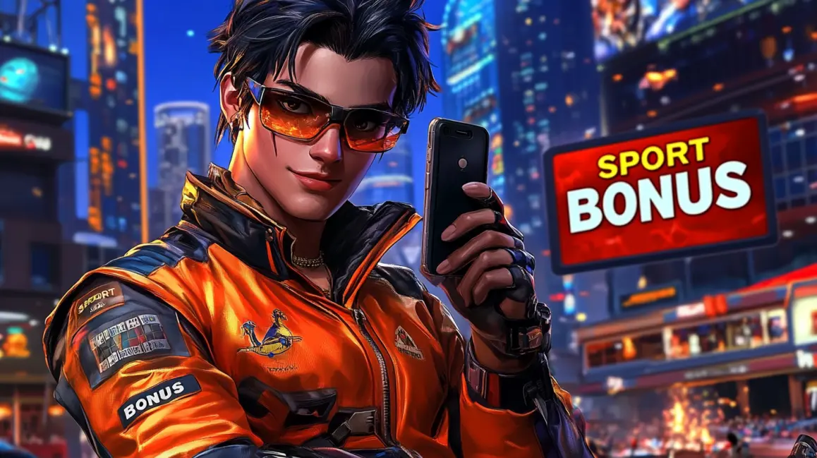A man in a stadium holds a phone showing a jungle-themed slot game, blending the excitement of live sports with the thrill of spinning for a jackpot at 33BD.
